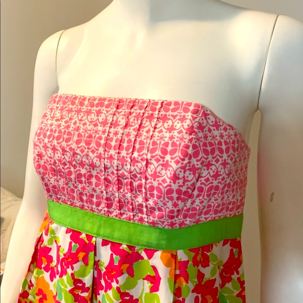 Lilly Pulitzer Betsy Strapless Falling for you Dress